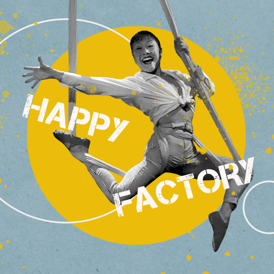 Airealism will be performing Happy Factory at the Revel Pucks Big Top in Brighton